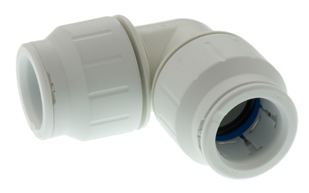 John Guest Plastic Pipe Fitting, 90° Elbow