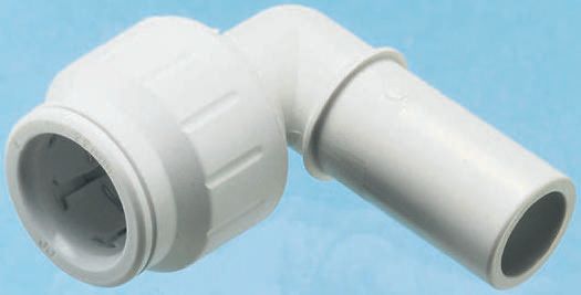 John Guest Plastic Pipe Fitting, 90° Stem Elbow