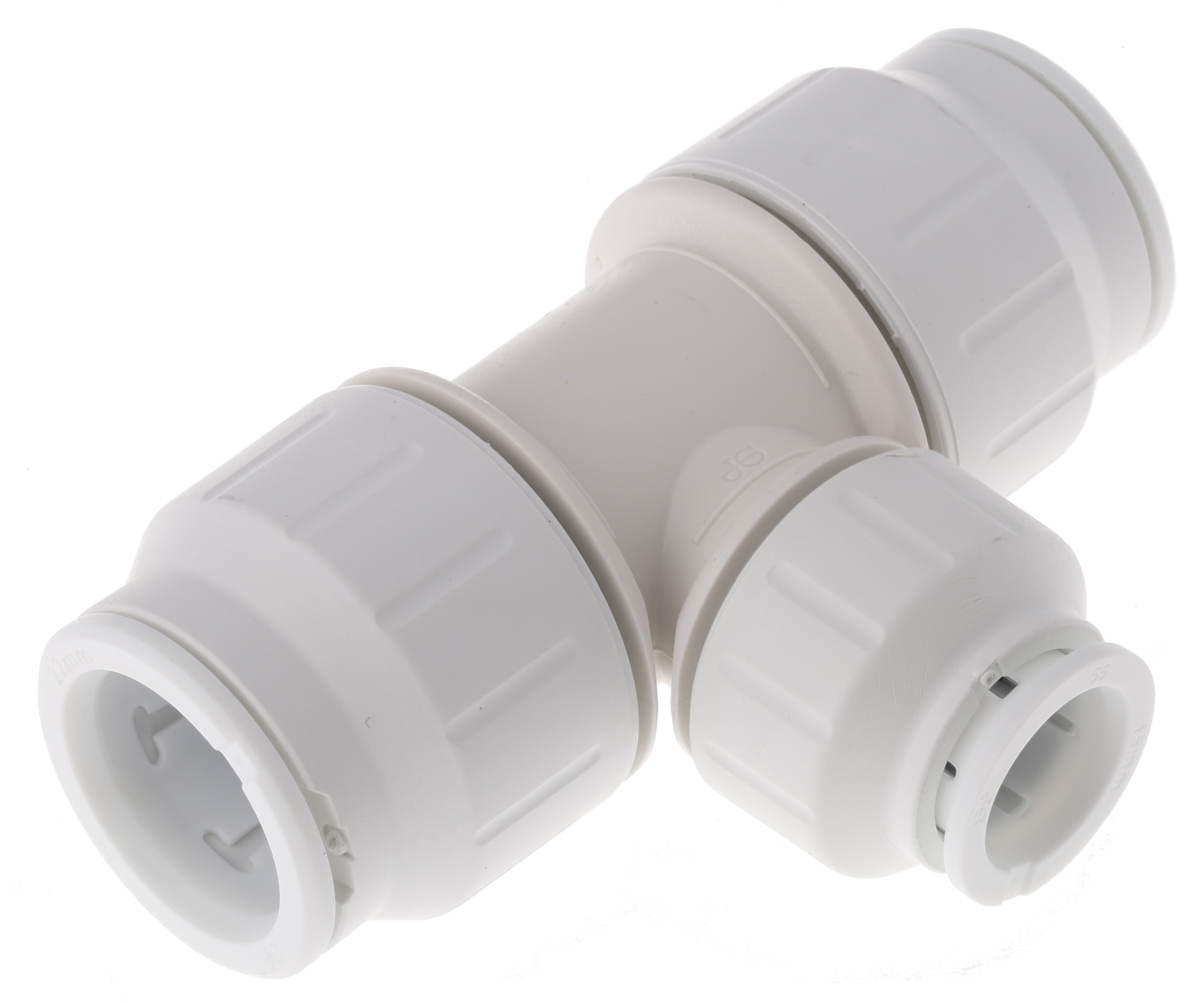 John Guest Plastic Pipe Fitting, 90° Tee