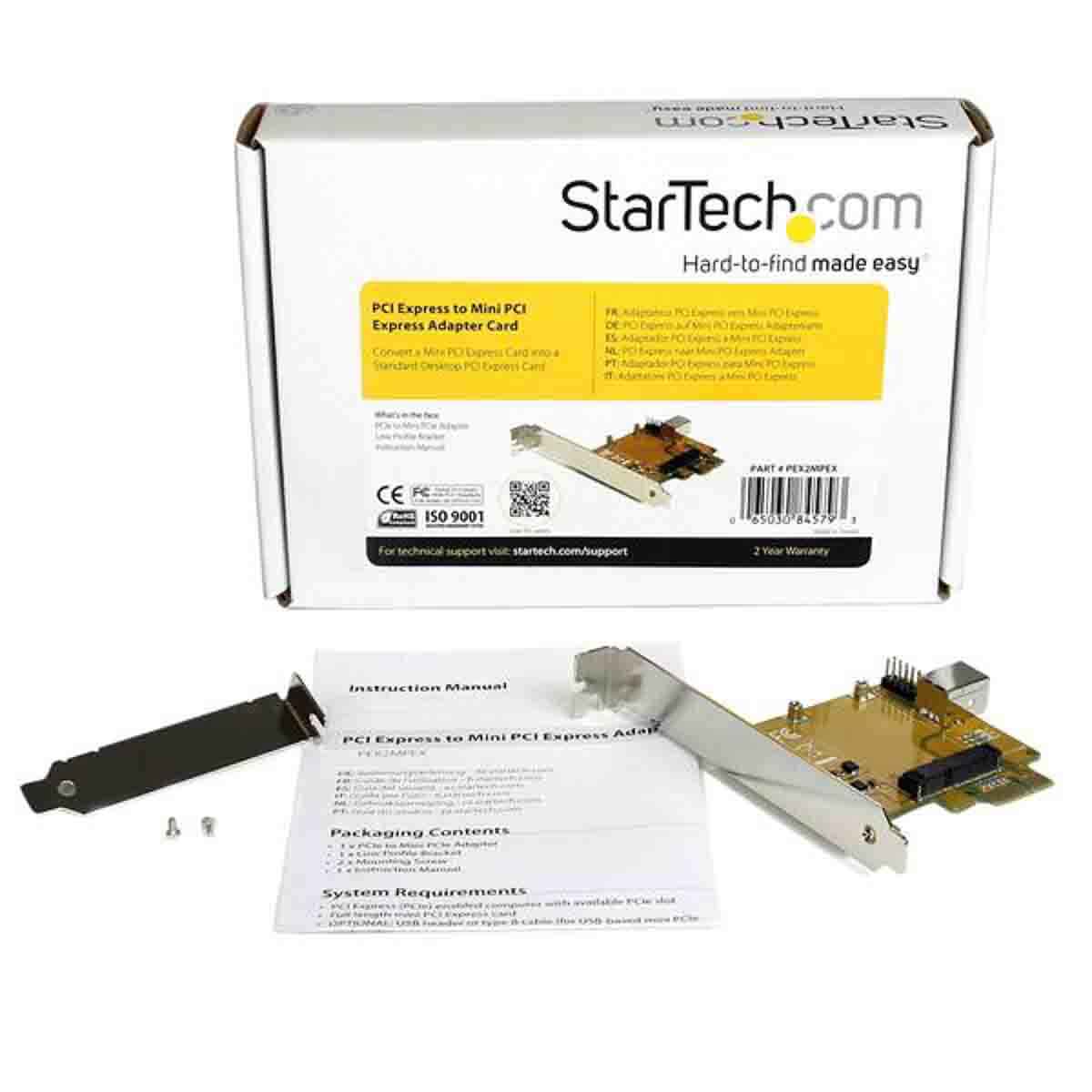 pex2mpex StarTech.com 1 Port PCIe PCI Express to Mini PCI Express Card Adapter
