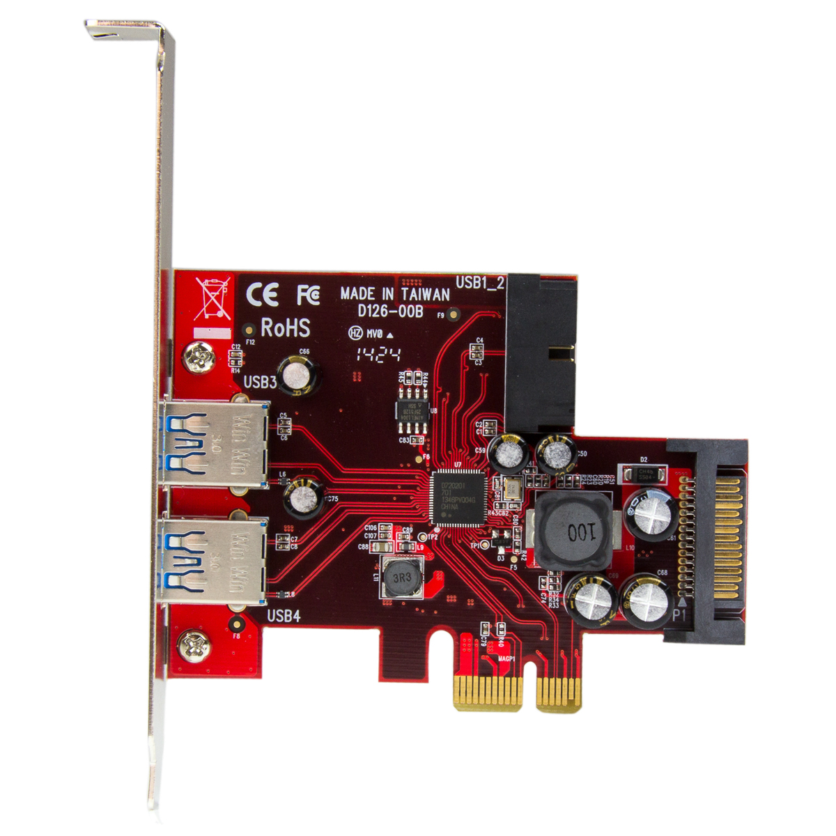 pexusb3s2ei StarTech.com 4 Port USB Card, PCIe, USB 3.0