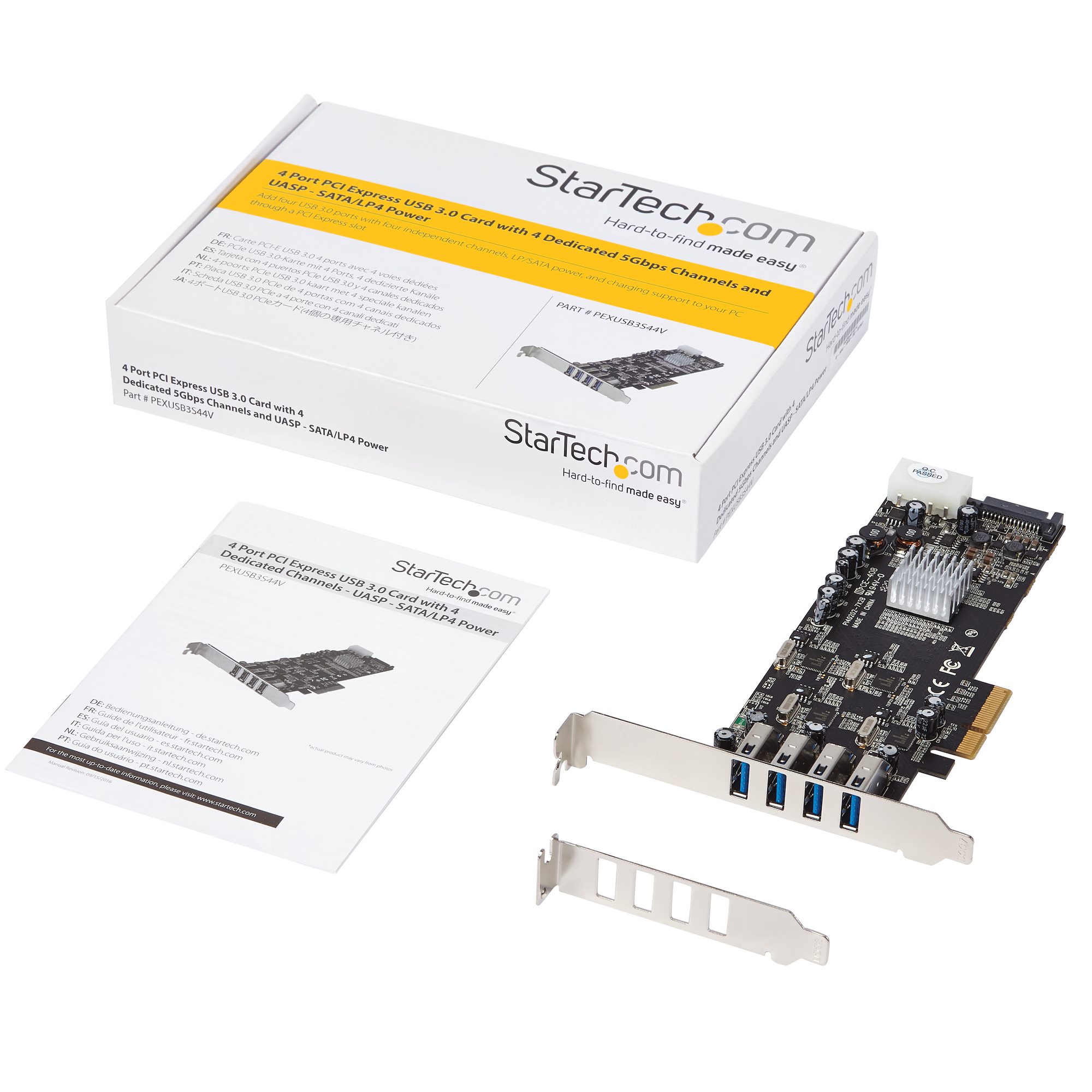 pexusb3s44v StarTech.com 4 Port USB Card, PCIe, USB 3.0