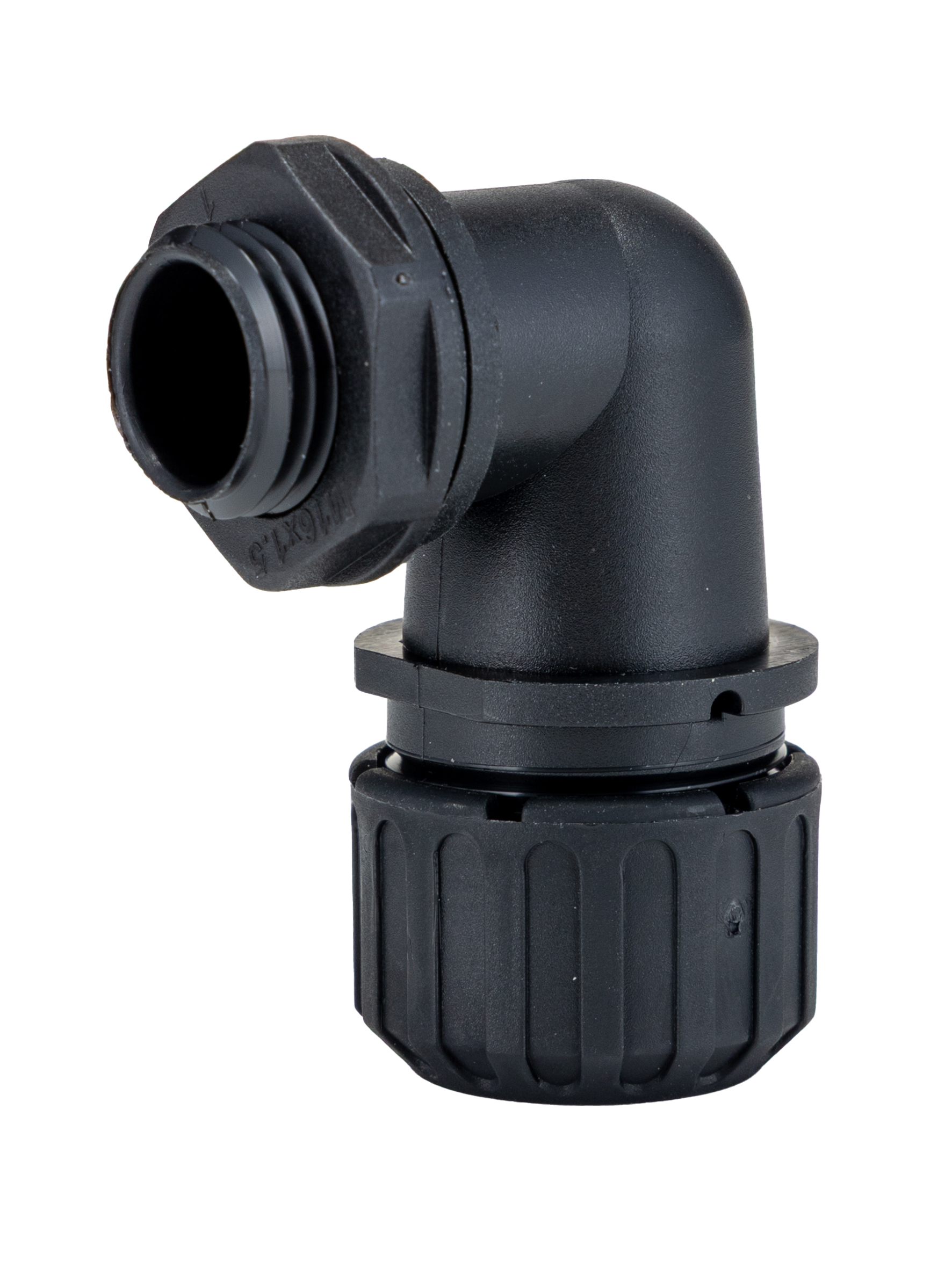 Adaptaflex Black, Conduit Fitting, 16 mm Nominal Size, M16, Polyamide 66, Black IP67 rating