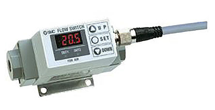 SMC PF2A Series, Panel Flow Controller, 500 L/min, PNP Output, 12.7 mm Pipe 24 V