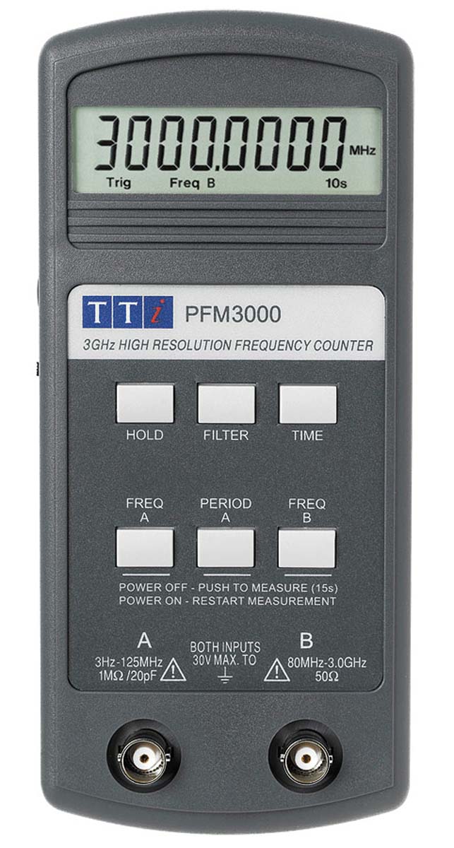 Aim-TTi PFM3000 Frequency Counter, 3 Hz Min, 3 GHz Max, 6 Digits Resolution