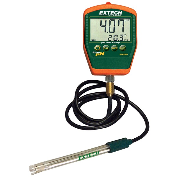 Extech PH220-C pH Meter, ±0.01 pH Accuracy, 0.01 pH Resolution, 14 pH Max, 100 °C Max