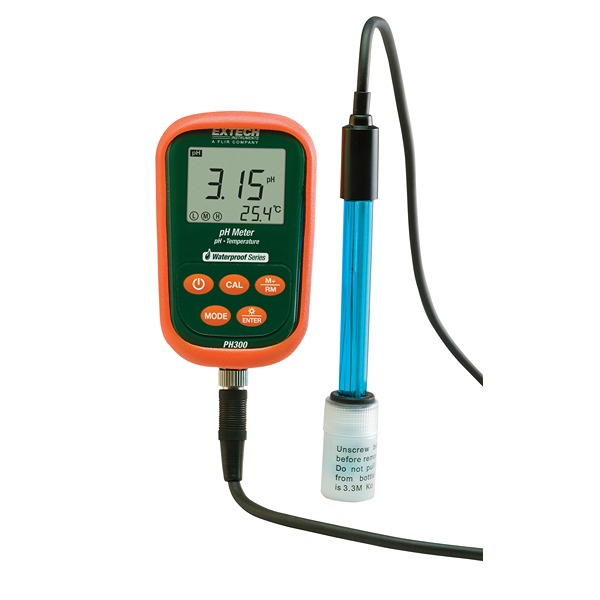 Extech PH300 pH Meter, ±0.02 pH Accuracy, 0.01 pH Resolution, 19.99 pH Max, 100 °C Max