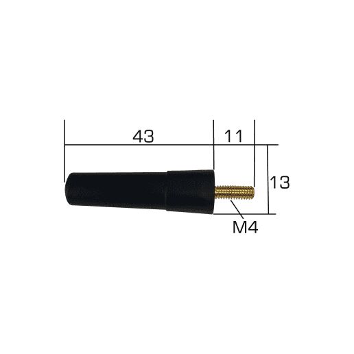 RF Solutions PHC-M4-868 Stubby Omni-Directional Telemetry Antenna with M4 Screw Connector, ISM Band