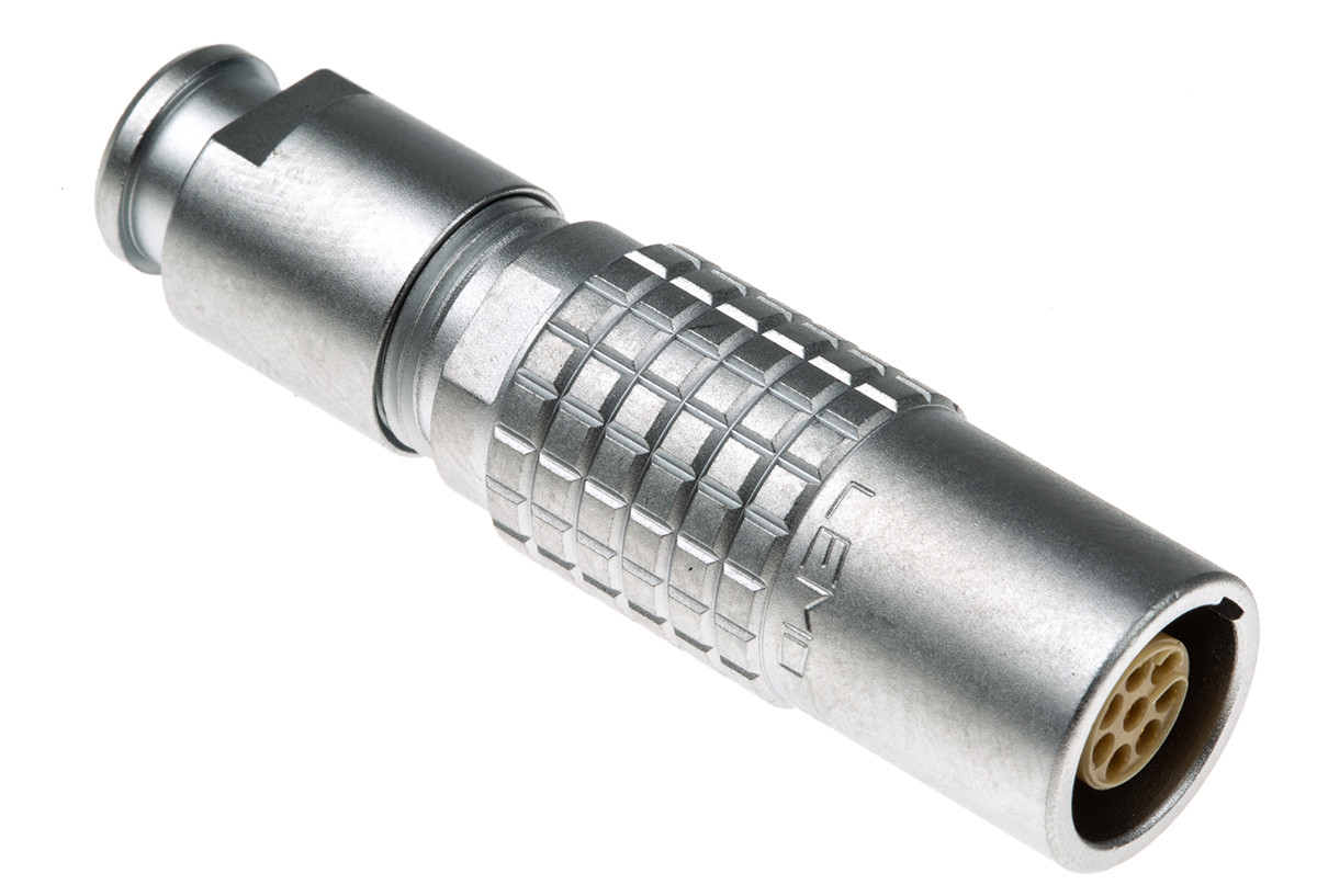 LEMO Circular Connector, 8 Contacts, Cable, Socket, Female, IP50, 1B Series