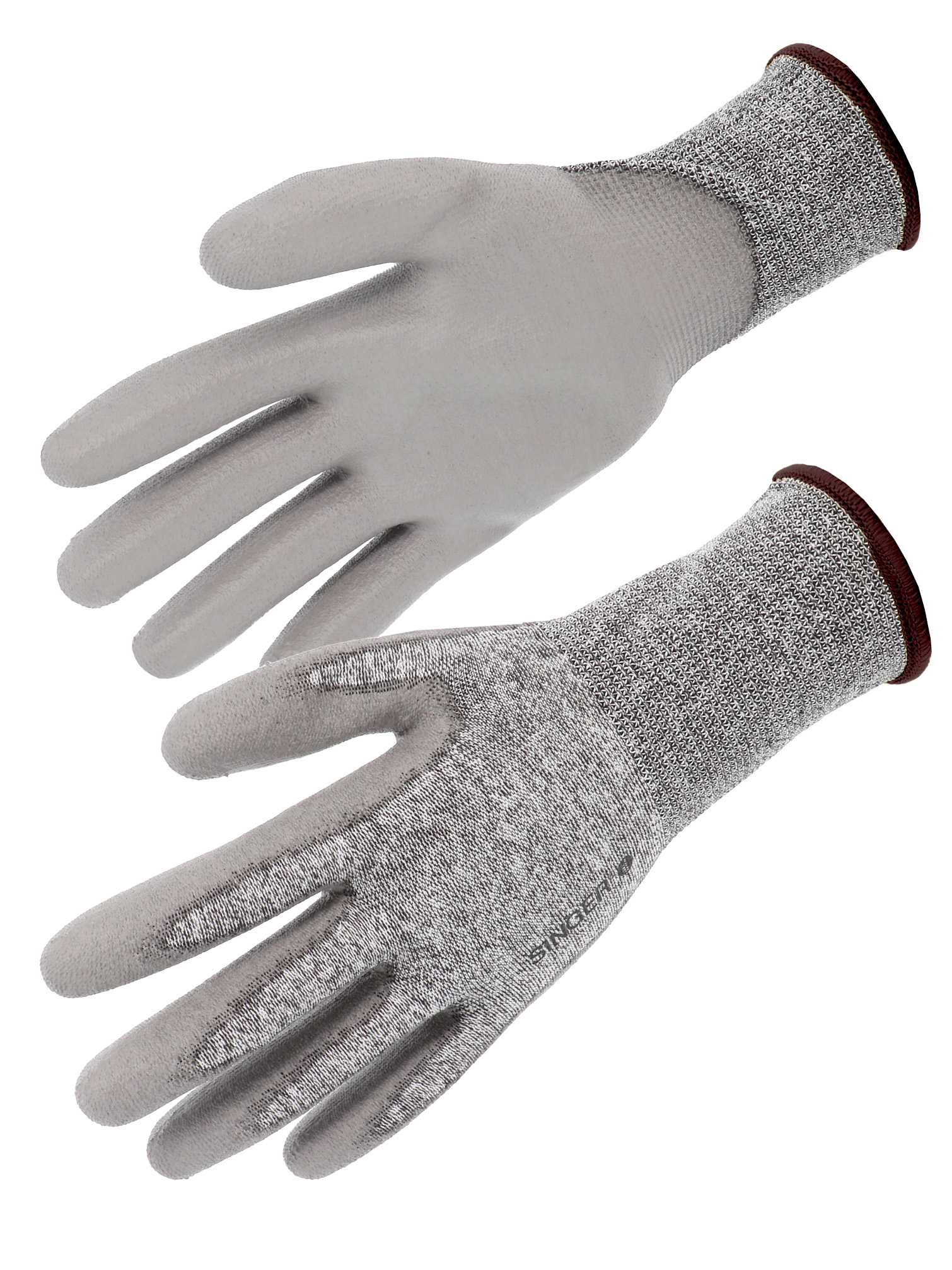 SINGER SAFETY 50GHBBC Grey, White Elastane, High Density Polyethylene, Metal Fibre, Polyester Work Gloves, Size 10,