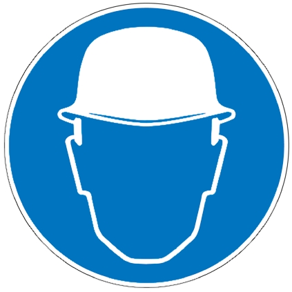 Brady Polyethylene Terephthalate Mandatory Sign Head Protection Must Be Worn Sign