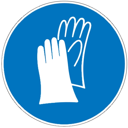 Brady Polyethylene Terephthalate Mandatory Sign Hand Protection Must Be Worn Sign