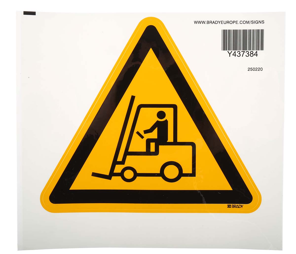Brady Self-Adhesive Label Hazard Warning Sign