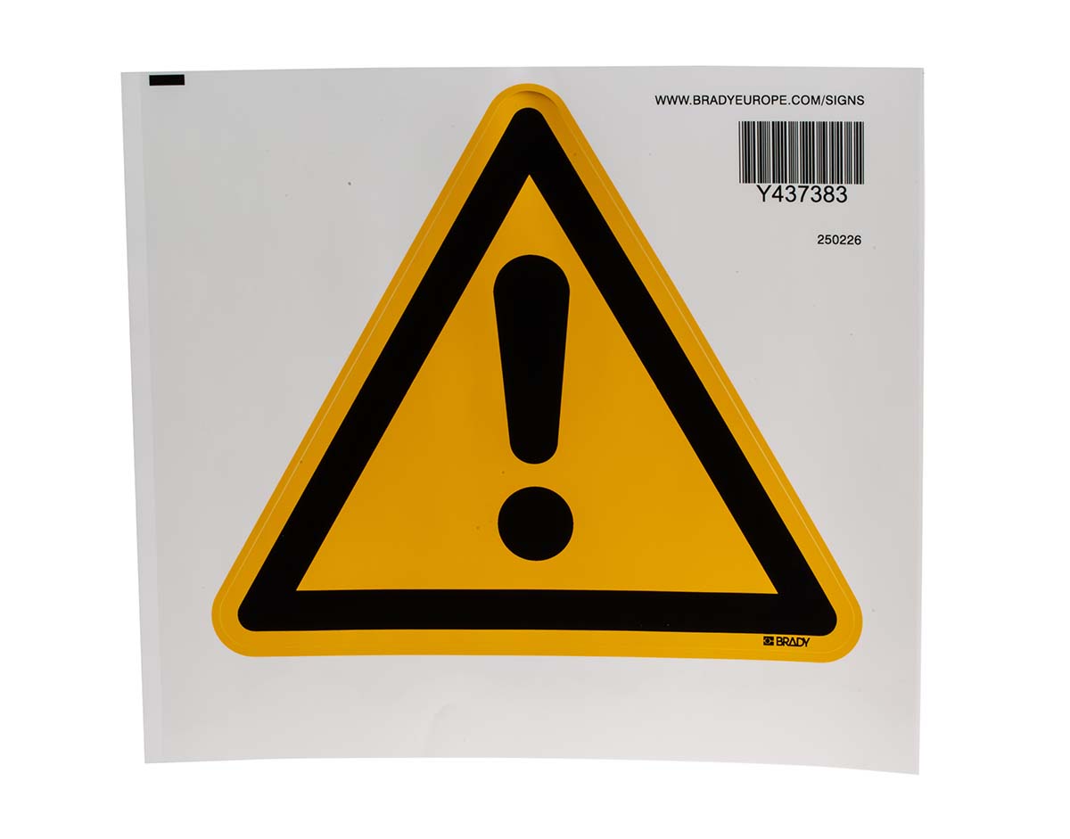 Brady Self-Adhesive Label Hazard Warning Sign