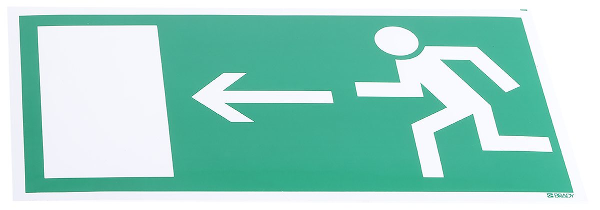 Brady Polyethylene Terephthalate Non-Illuminated Emergency Exit Sign
