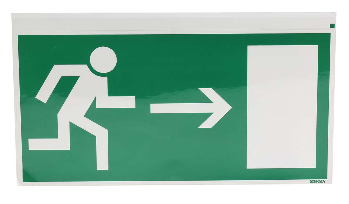 Brady Polyethylene Terephthalate Non-Illuminated Emergency Exit Sign