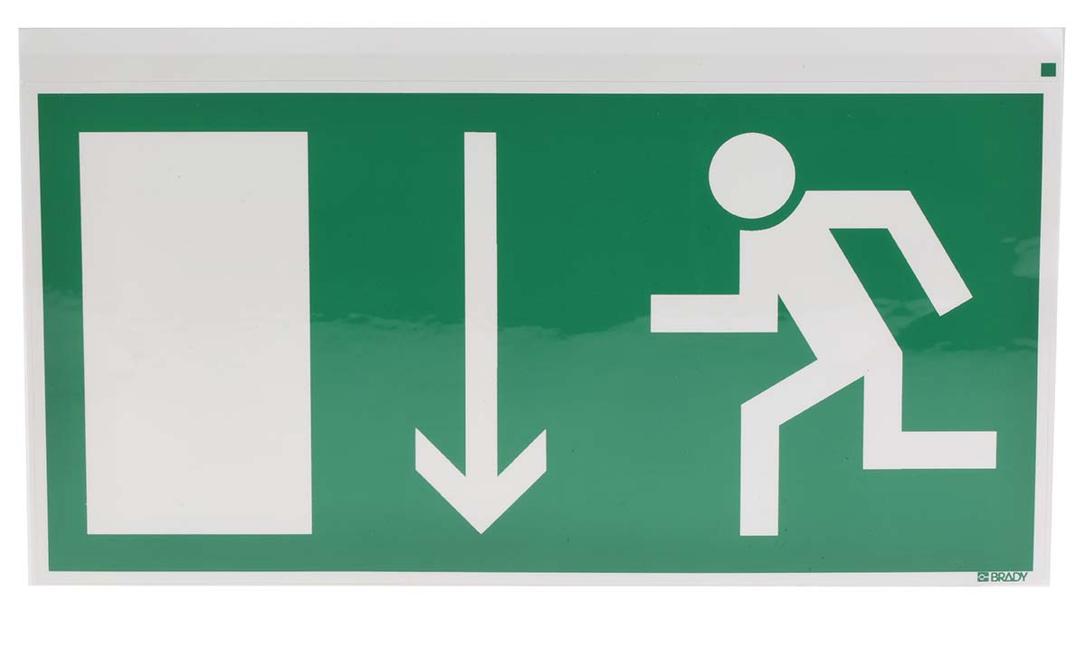 Brady Polyethylene Terephthalate Non-Illuminated Emergency Exit Sign