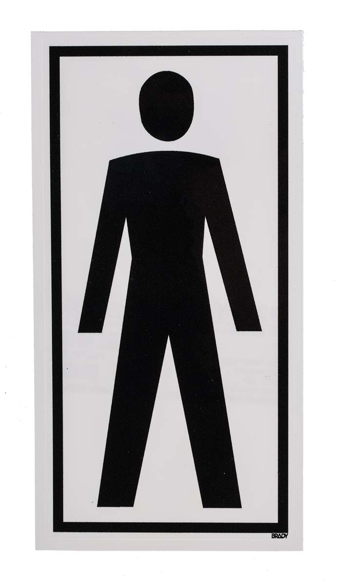 Brady Polyethylene Terephthalate Black, Yellow Location Sign Male Pictogram Only
