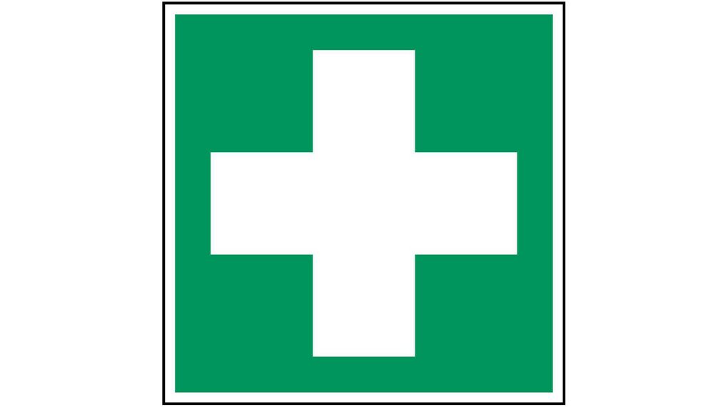 Brady White, Green Polyester Safety Label 200 mm x 200 mm