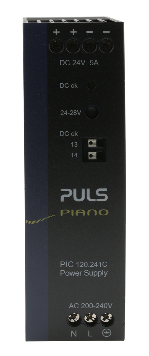 PULS PIANO Switched Mode DIN Rail Power Supply 230V ac AC Input 28V dc, 5 A Output DC 120 W