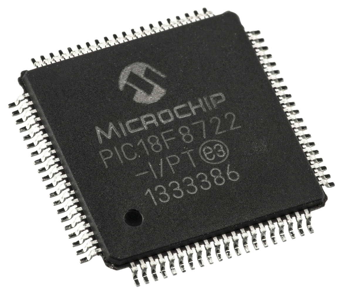 Microchip PIC18F8722-I/PT, 8 bit PIC, PIC18F8722 Microcontroller, 40 MHz, 128kB FLASH, 80-Pin TQFP