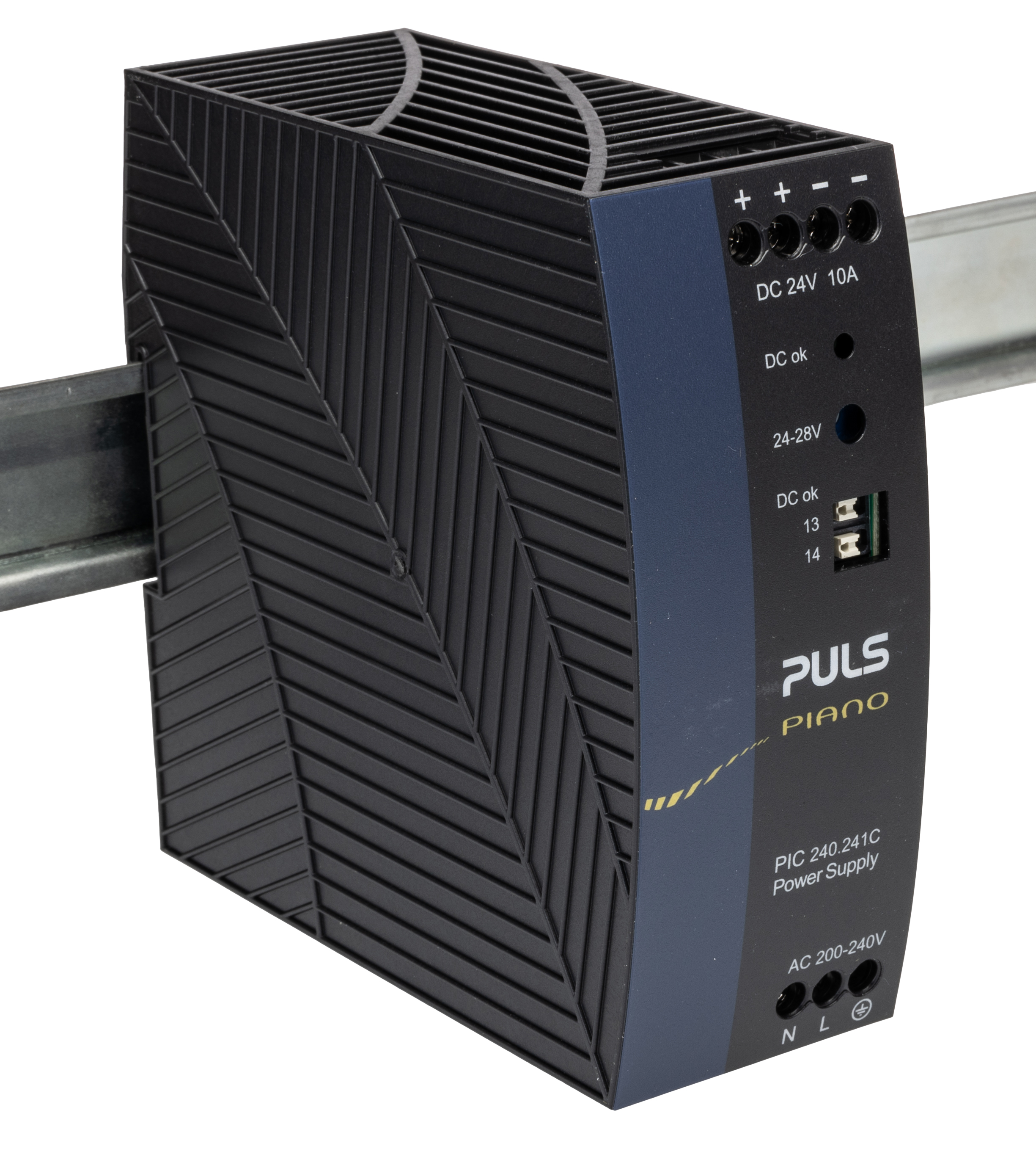 PULS PIANO Switched Mode DIN Rail Power Supply 230V ac AC Input 28V dc, 10 A Output DC 240 W