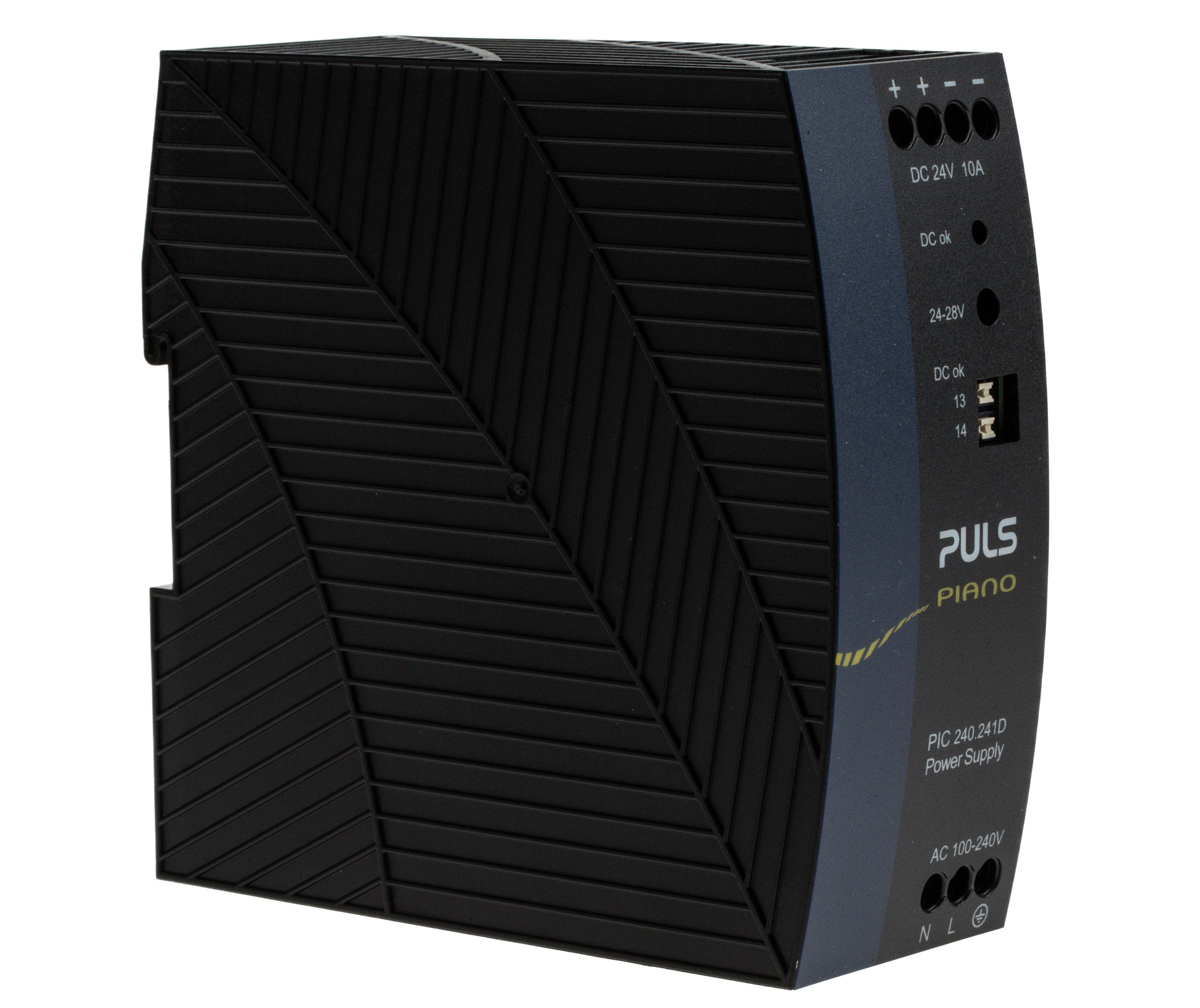 PULS PIANO Switched Mode DIN Rail Power Supply 230V ac AC Input 28V dc, 10 A Output DC 240 W