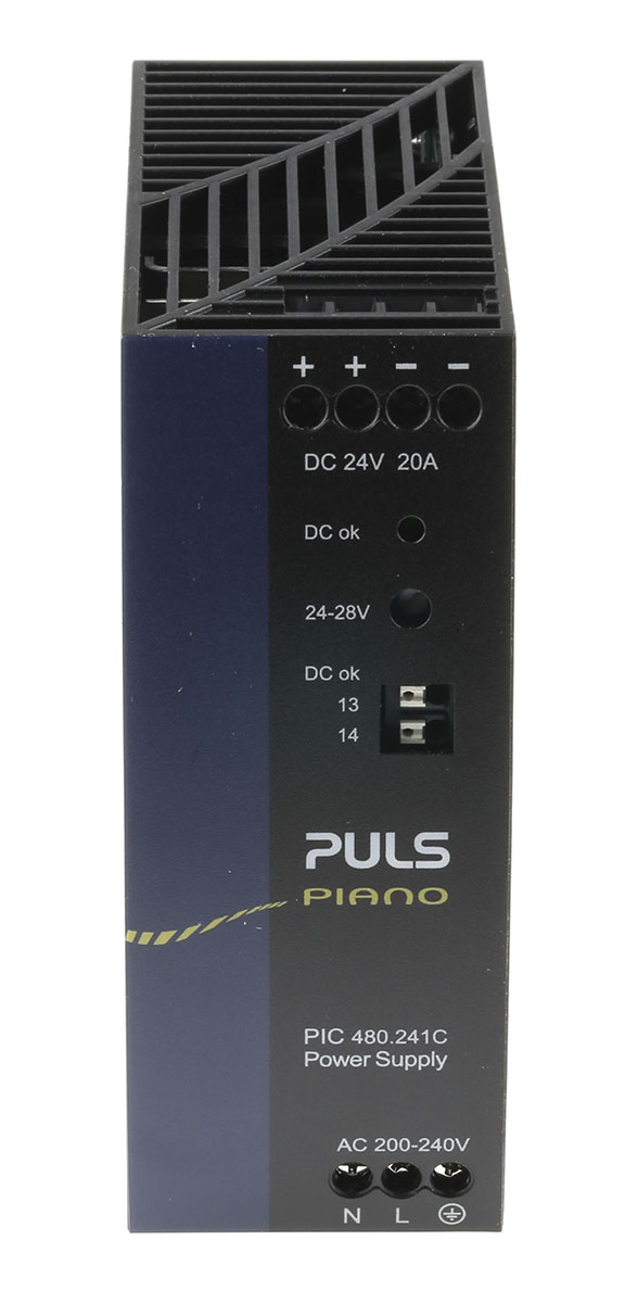 PULS PIANO Switched Mode DIN Rail Power Supply 230V ac AC Input 28V dc, 20 A Output DC 480 W