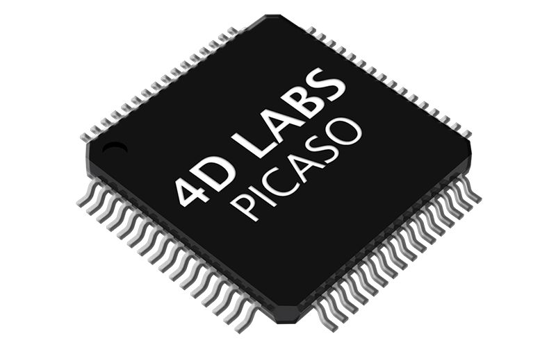 4D Systems PICASO Graphics Controller IC I2C, SPI 64-Pin TQFP