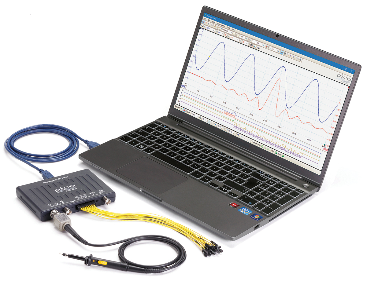 picoscope-2206b-mso Pico Technology PicoScope 2000 Series, 50 MHz PC Based Oscilloscope 16-Channel