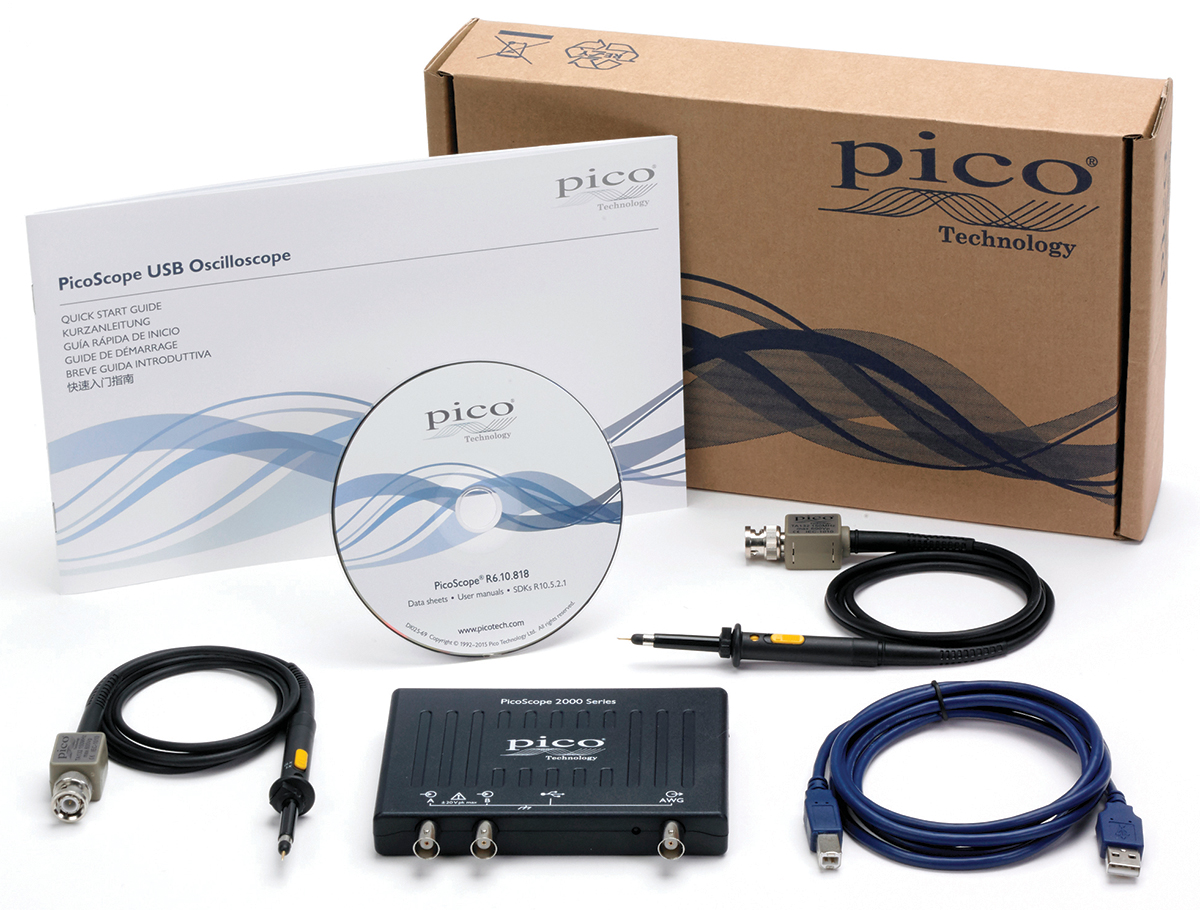 picoscope-2207b Pico Technology PicoScope 2000 Series, 70 MHz PC Based Oscilloscope 2-Channel