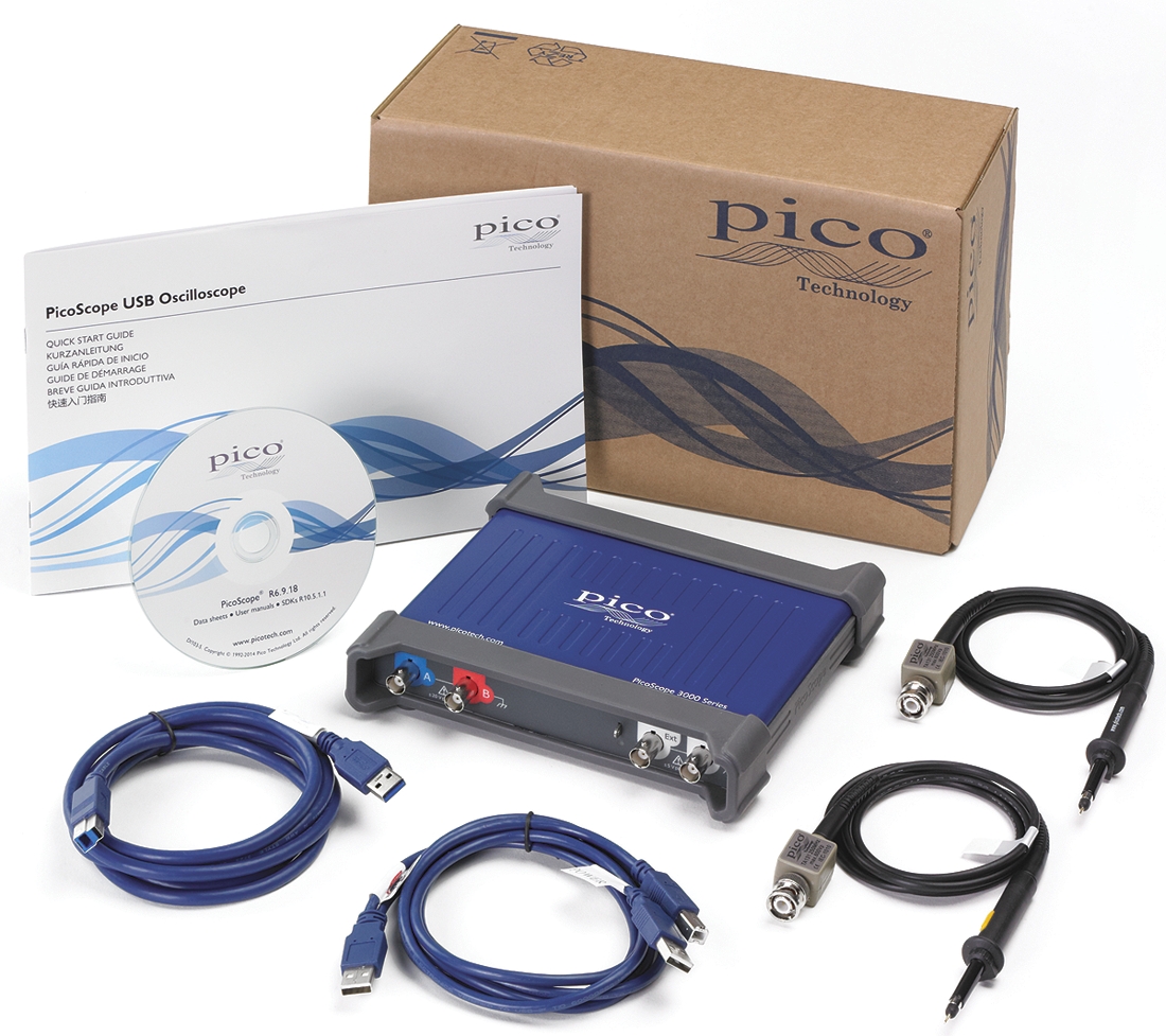 picoscope-3206d Pico Technology PicoScope 3000 Series, 200 MHz PC Based Oscilloscope 2-Channel