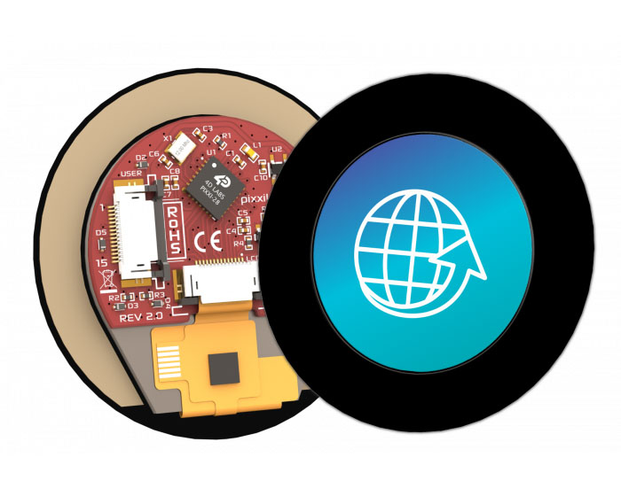 4D Systems pixxiLCD-13P2-CTP-CLB LCD Colour Display Touch Screen, 1.2954 mm, 240 x 240 pixel