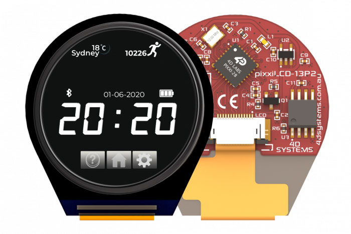 4D Systems pixxiLCD-13P2 LCD Colour Display, 1.3 in, 240 x 240 pixel