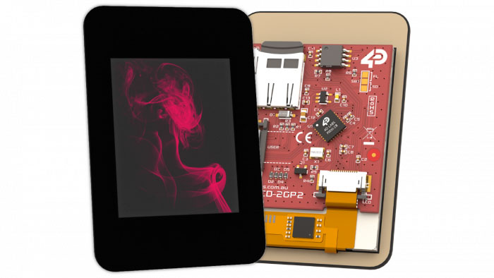 4D Systems pixxiLCD-20P2-CTP-CLB LCD Colour Display Touch Screen, 50.8 mm, 176 x 220 pixel