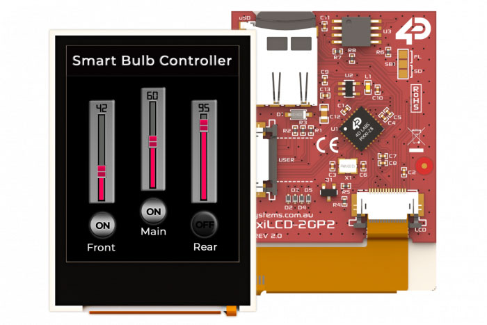 4D Systems pixxiLCD-20P2 LCD Colour Display, 50.8 mm, 176 x 220 pixel