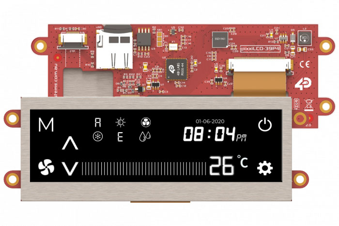 4D Systems pixxiLCD-39P4 LCD Colour Display, 99.06 mm, 480 x 128 pixel