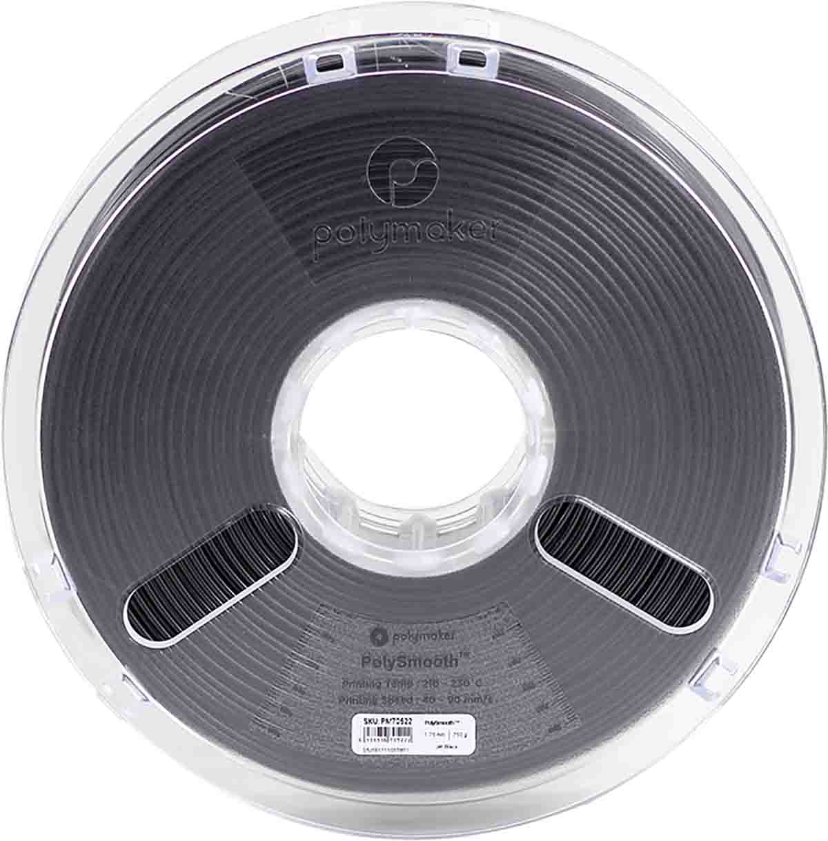 Polymaker 1.75 mm Black PolySmooth 3D Printer Filament, 750 g