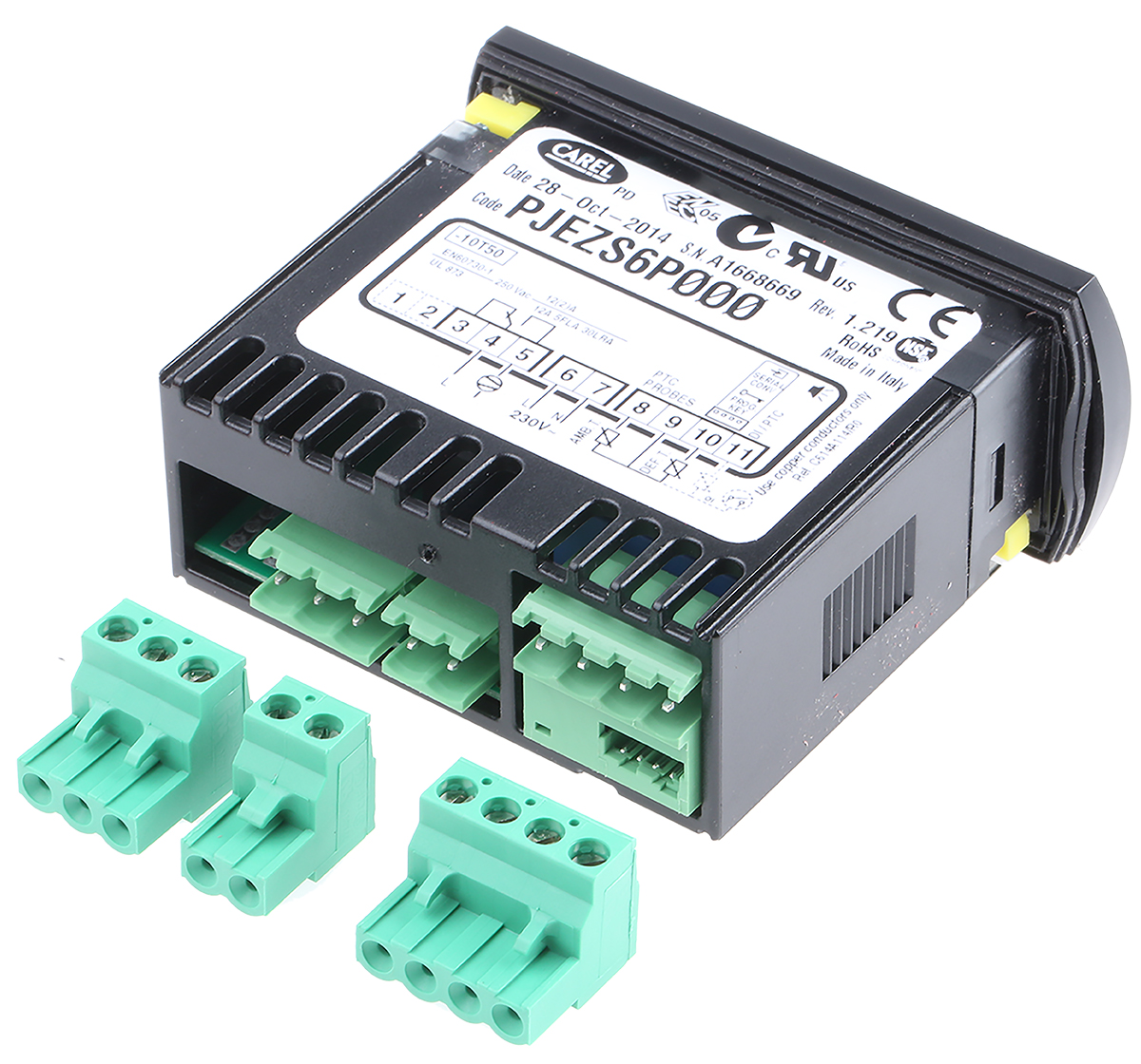 pjezs6p000 Carel PJ Easy Panel On-Off Temperature Controller 3 Input, 3 Output Relay 230V ac On-Off