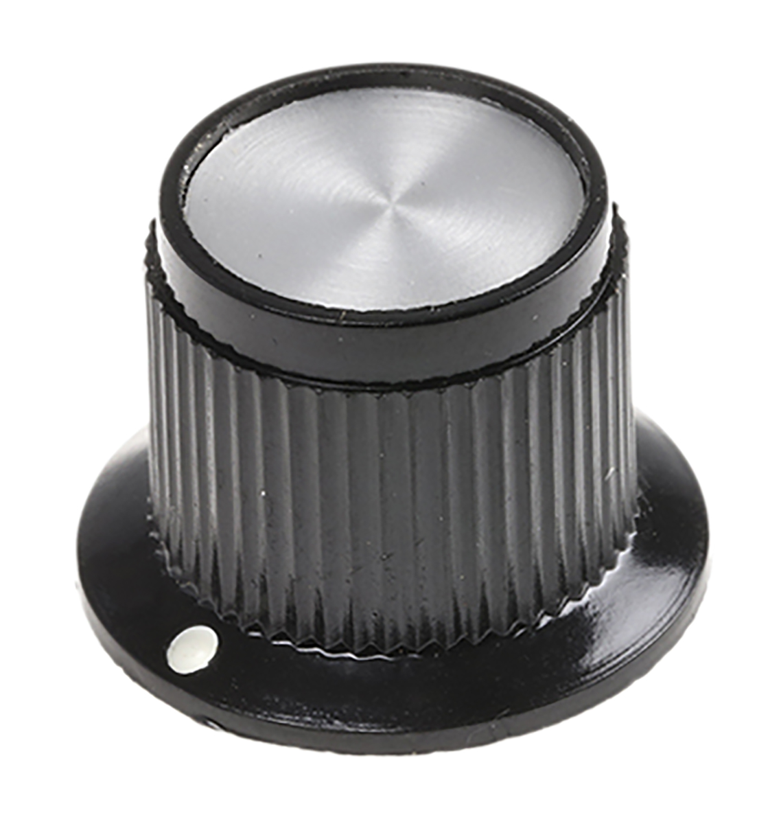 TE Connectivity 19 mm Knob Diameter Black Potentiometer Knob for 6.35 mm Shaft Circular, PK50B1/4
