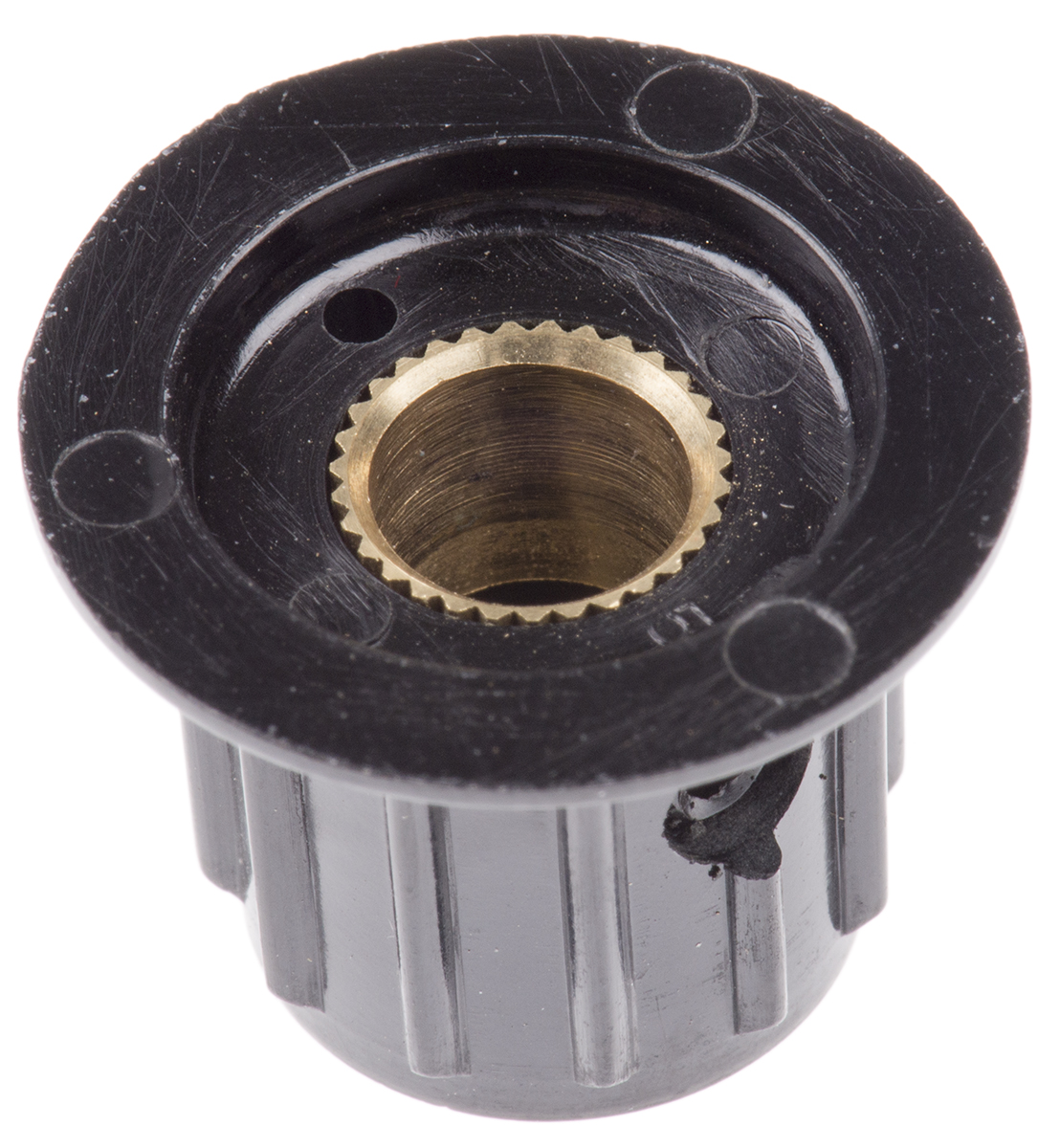 pka50b14 TE Connectivity 20.2 mm Knob Diameter Black Potentiometer Knob for 6.35 mm Shaft Circular, PKA50B1/4