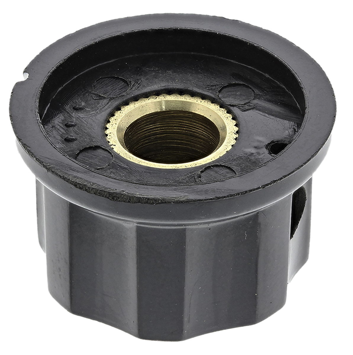 pkes70b14 TE Connectivity 21.7 mm Knob Diameter Black Potentiometer Knob for 6.35 mm Shaft Circular, PKES70B1/4