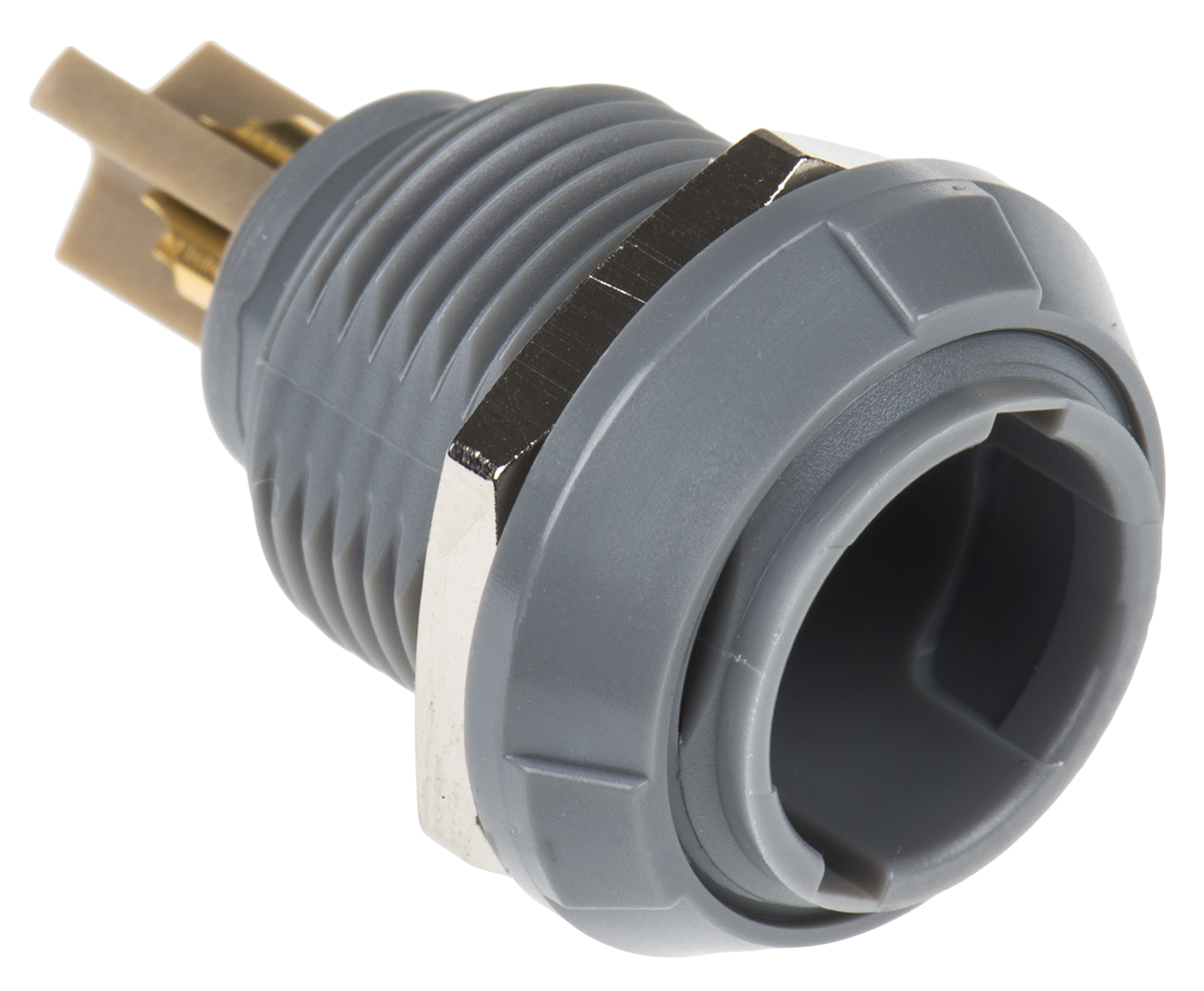 LEMO Circular Connector, 3 Contacts, Panel Mount, Standard Connector, Socket, Male, IP50, Redel P Series