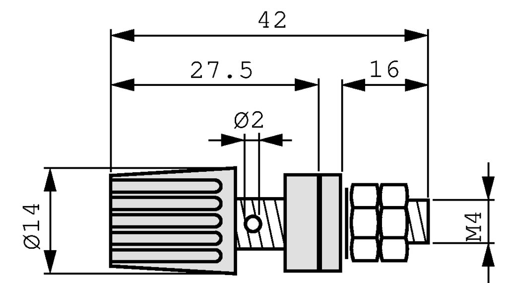 pki-110-black Hirschmann Test & Measurement, Black 35A Binding Post With Brass Contacts and Nickel Plated