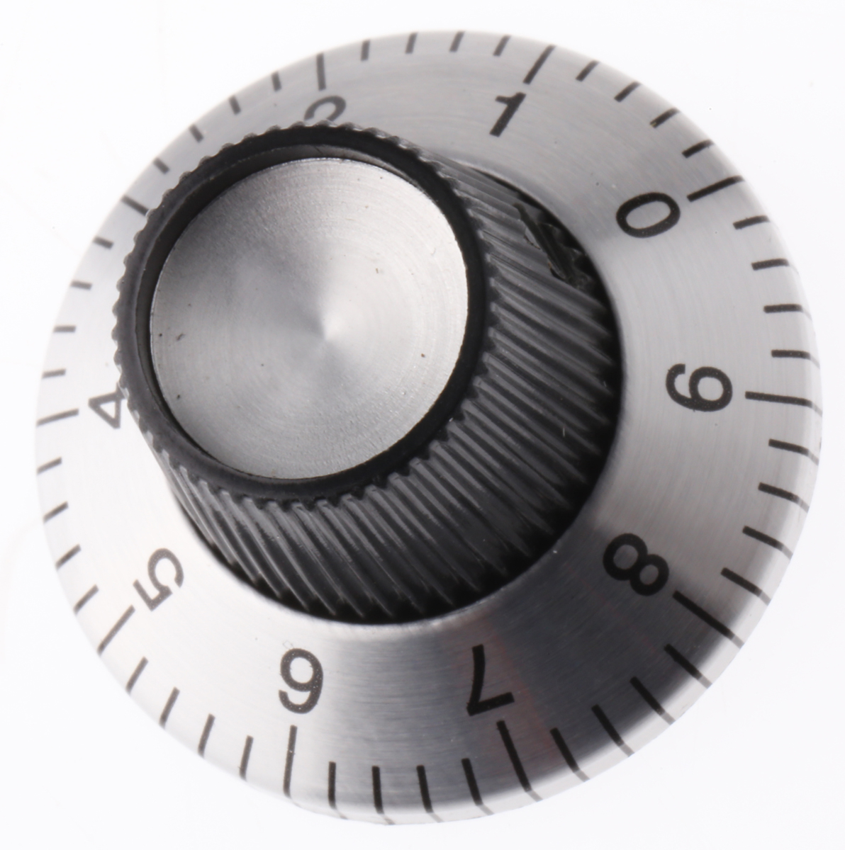 TE Connectivity 29.7 mm Knob Diameter Black Potentiometer Knob for 6.35 mm Shaft Circular, PKS1105B101/4