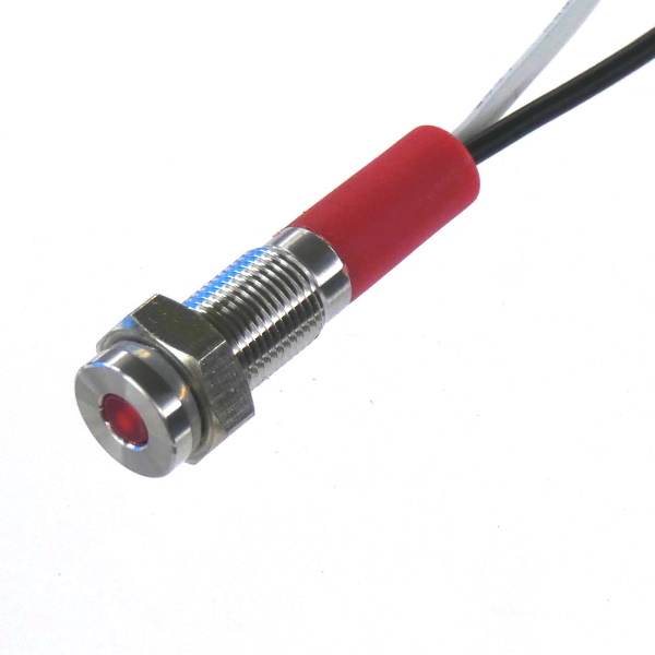 CML Innovative Technologies PL06SL Series Stainless Steel Panel Light, Red Panel LED, Wire Termination 24V 20 mA, IP67,