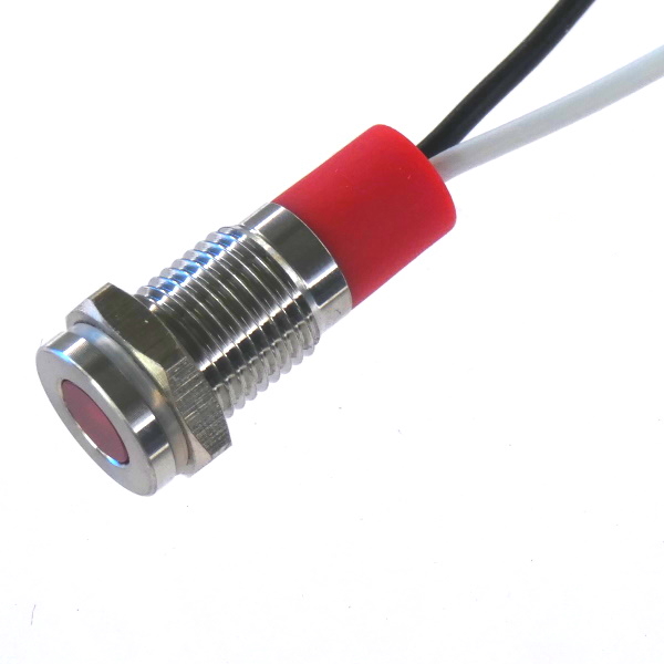 CML Innovative Technologies PL08SL Series Stainless Steel Panel Light, Red Panel LED, Wire Termination 110V 20 mA, IP67,