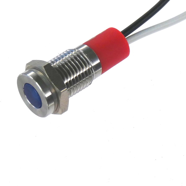 CML Innovative Technologies PL08SL Series Stainless Steel Panel Light, Blue Panel LED, Wire Termination 240V 20 mA,
