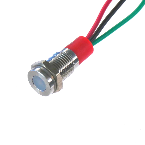CML Innovative Technologies PL08SL Series Stainless Steel Panel Light, Red, Green Panel LED, Wire Termination 12V 20 mA,