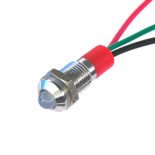 CML Innovative Technologies PL08SL Series Stainless Steel Panel Light, Red, Green Panel LED, Wire Termination 24V 20 mA,